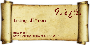 Iring Áron névjegykártya
